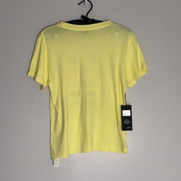 Wildfox Sunglasses T-shirt shirt sleeve yellow medium new with tags - Picture 4 of 5